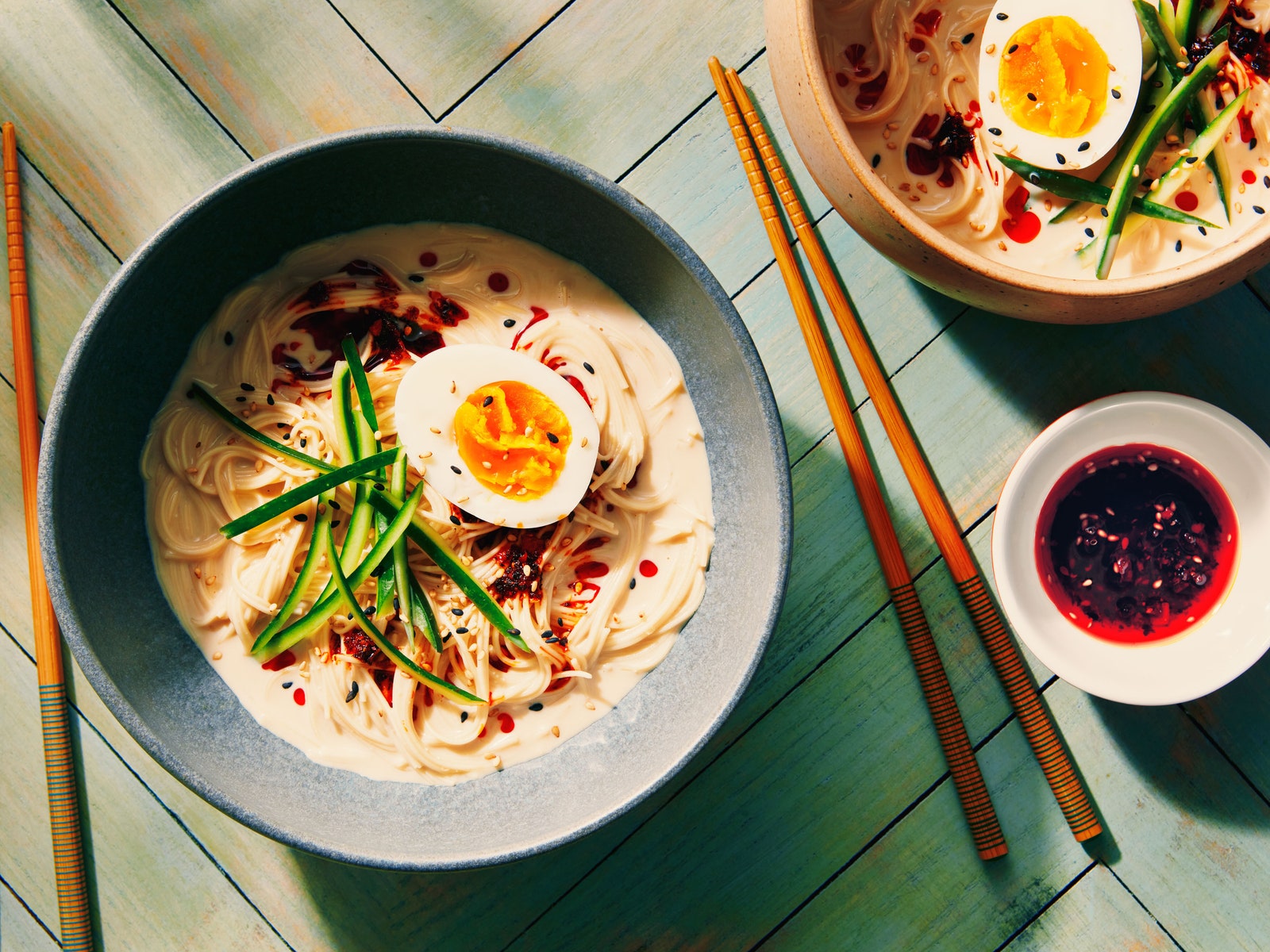 Cold Soy Milk Noodles With Chili Crisp