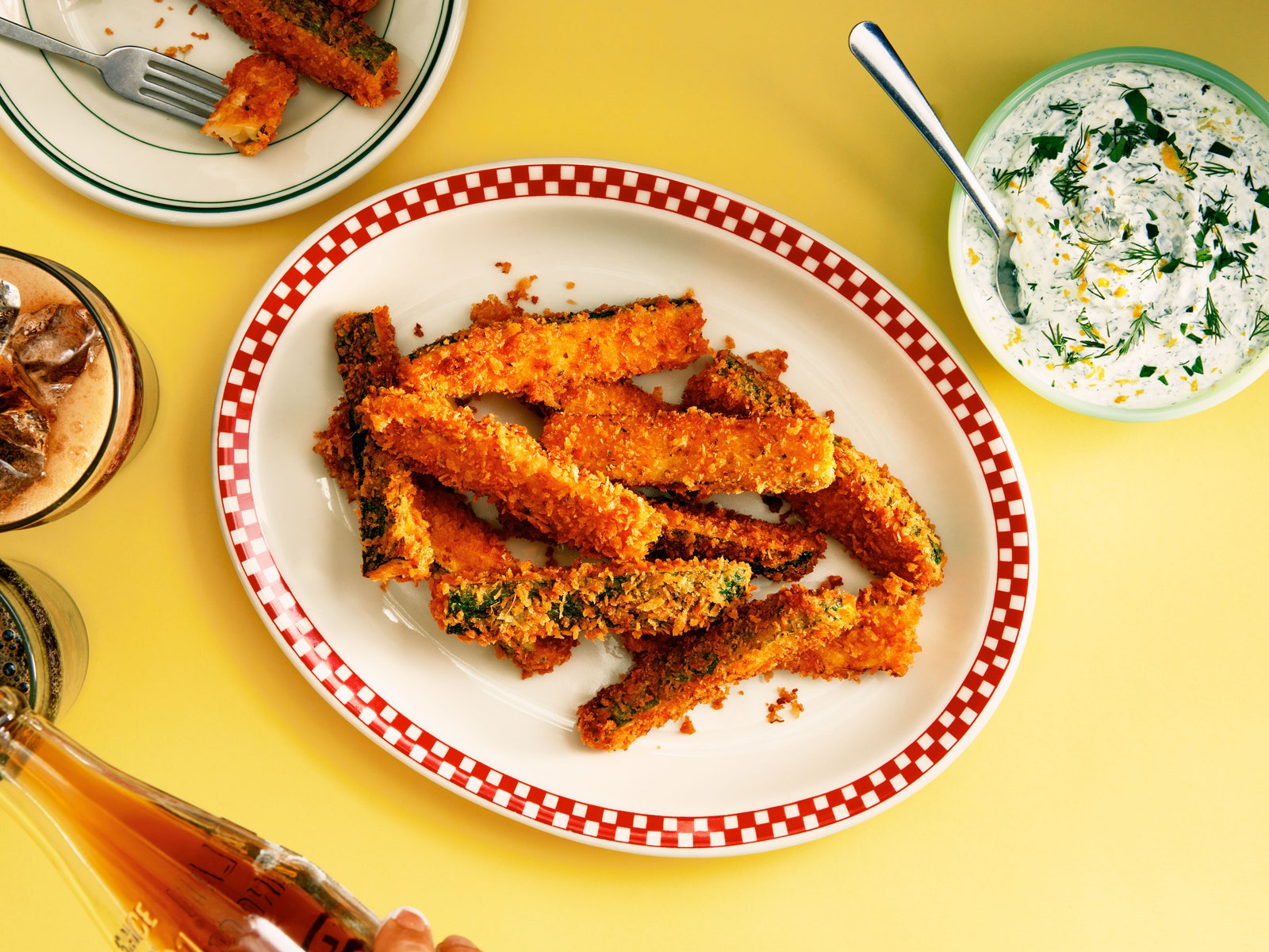 Actually-Crispy Zucchini Fries With Herby Yogurt Dip